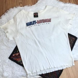 1998 Harley Davidson Cropped White T S/M